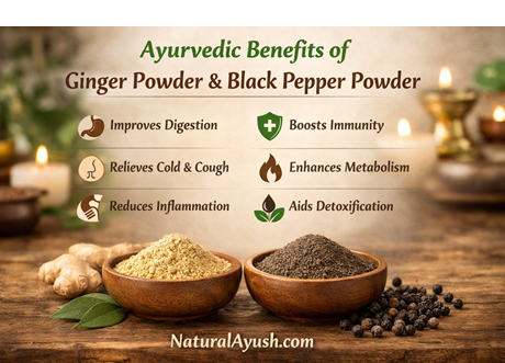 Ayurvedic Benefits of Ginger Powder and Black Pepper Powder